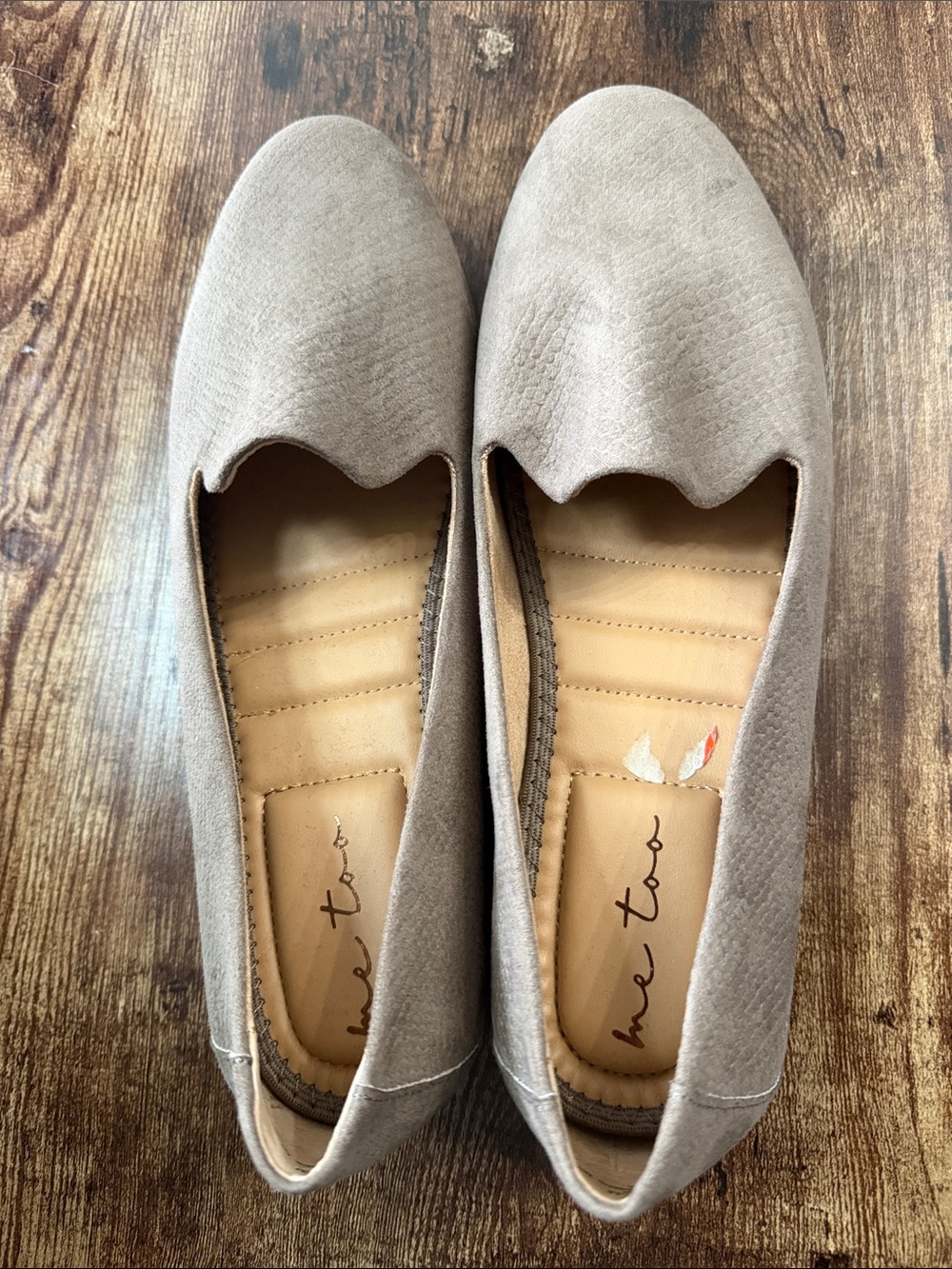 me too Taupe Scallop-Edge Slip-On Flats